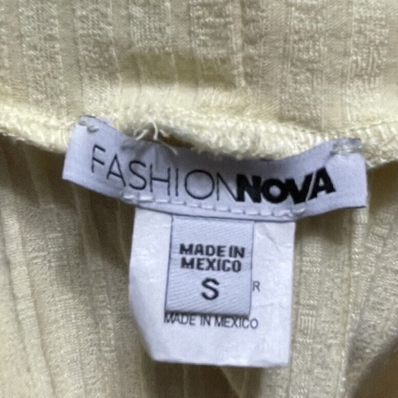 Sleeveless Mock Neck Two Sided Ribbed Yellow Tank Top Size Small - Picture 2 of 7